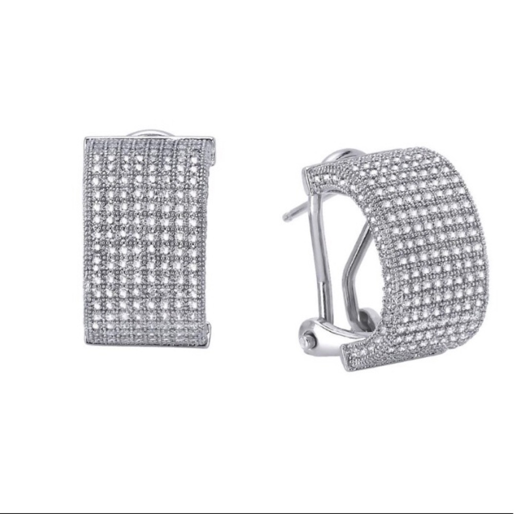 LaFonn Sterling Silver Diamond Drop Earrings - Picture 2 of 5